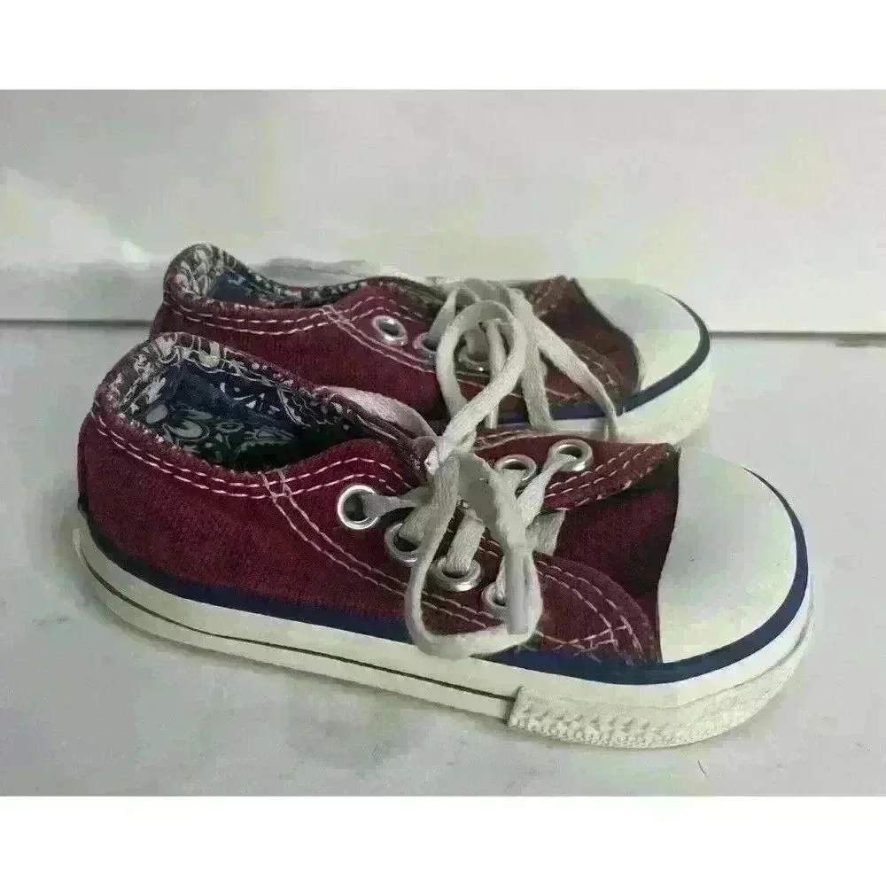 Converse‎ Infant Shoes Size 4 Maroon Red Tie Lace Up All Star Baby Toddler Cute!